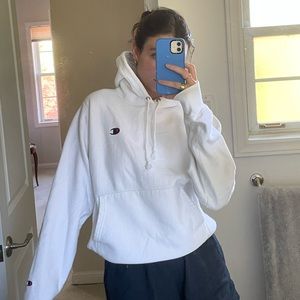 White Champion Hoodie size Small